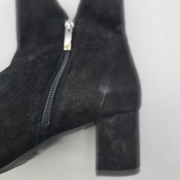 NWOB - Aquatalia Kaylani Black Suede Pointed Toe Ankle Booties – Size 11 - Picture 9 of 9